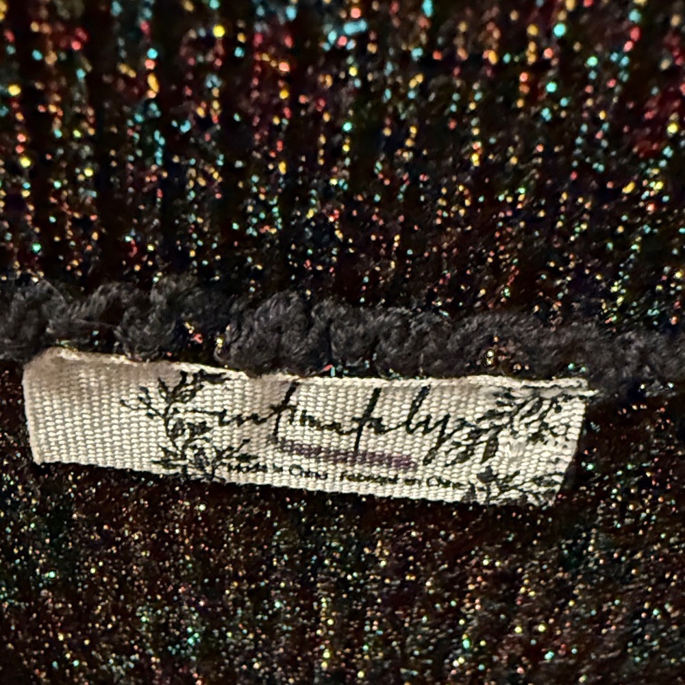 NEW Free People Black Sparkle Glittery Long Sleeve Bodysuit L - Picture 6 of 7